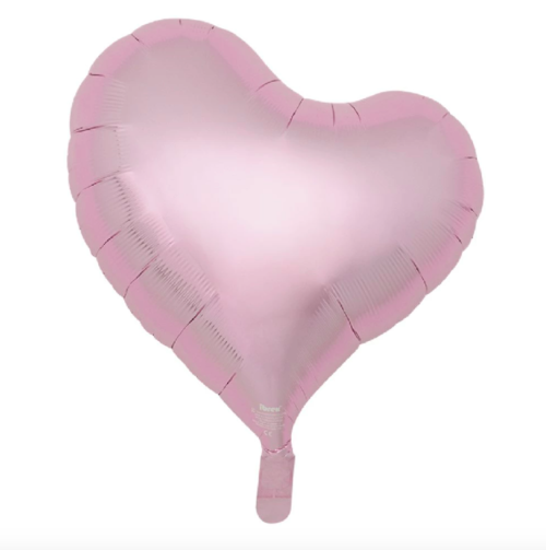 SERCE Balon foliowy z helem Pastelowy Róż matowy 14" PREMIUM
