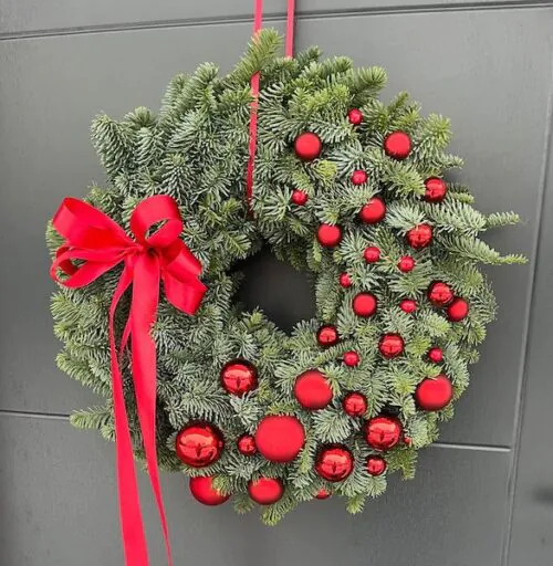 Wianek Świąteczny Nobilis naturalny na drzwi | zimowy wianek 50 cm